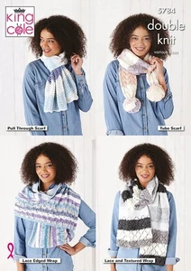 King Cole Knitting Pattern Double Knit Harvest DK - Wraps Shawls Scarves 5784 - Picture 1 of 2