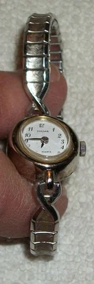 Vtg Pulsar Watch Women Silver Tone Oval Dial V810-5160 Stretch New Battery - Image 1 of 4