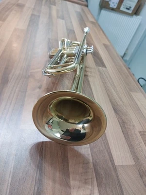 Trumpet E-108 Professional  Design Ed In The USA Gold Lachre Finish Great Sount - Image 1 of 4