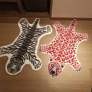 Soft Animal Print Rug White Tiger Pink Leopard Carpet Kids Floor Anti Slip Mat