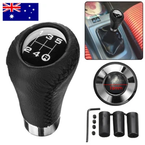Leather 5 Speed Manual Car Gear Stick Shift Knob Shifter Lever Universal AU - Picture 1 of 9