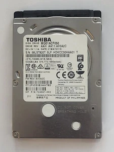 MQ01ACF050, HDKCC00HAA01 T, AA11/AV0A2C, 21 MAY 2018,Toshiba 500Gb 2.5" SATA HDD - Imagen 1 de 2
