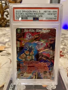Dragon Ball Super Realm of Gods - Son Goku, Ultra Mastery SPR BT16-005 PSA 10 - Foto 1 di 2