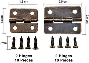 Pair (2) Of Quality Hinges Small-Medium Door Gate Cabinet Cupboard Bronze Aged - Picture 1 of 4