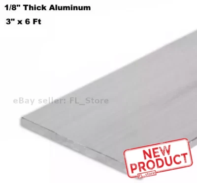 Barra de aluminio de 1/8" de espesor culata plana 3" x 6 pies sin pulir aleación 6061 72" de longitud Foto 1 de 4