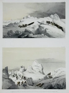 [ARCTIC] MAY, W. Division of Sledges Finding and Cutting a Road... 1855 - Picture 1 of 1