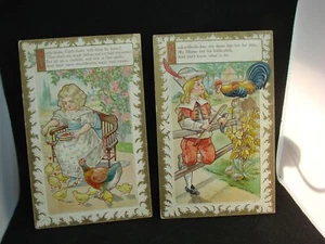 1910 Embossed Nursery Rhyme Postcard Pair Curly-locks & Cock-a-doodle-doo - Picture 1 of 2