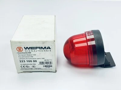 WERMA 223 100 00 RED INCANDESCENT INDUSTRIAL SIGNAL BEACON 12-240VAC/DC - Image 1 of 4