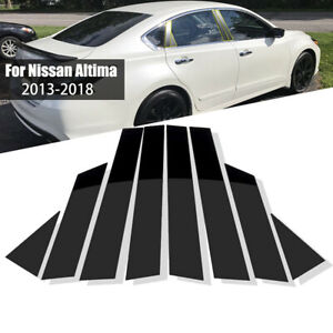 Glossy Black Pillar Posts Window Door Trim Cover Kit For Nissan Altima 2013-2018