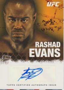 Rashad Evans 2010 Topps UFC autograph auto card FA-RE