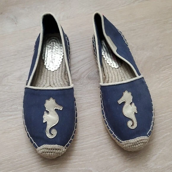 Zapatos alpargata Lilly Pulitzer metálicos caballito de mar talla 9 Foto 1 de 4