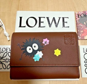 LOEWE Studio Ghibli Susuwatari Trifold Wallet Brown Leather Japan Limited 2022 - Picture 1 of 9
