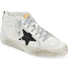 GOLDEN GOOSE Women?s Mid Star Leather Sneakers White Black Silver 41 / 11 US NEW