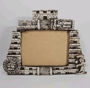 Mexican Aztec Folk Art Picture Frame Cozumel Mexico Fits Photo 6.5"x5" - Picture 1 of 7