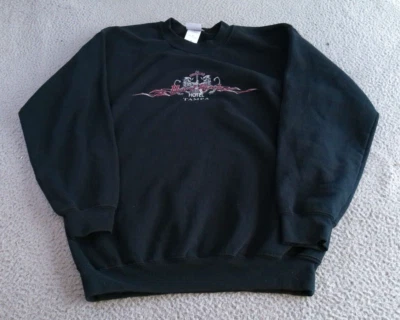 Vintage Hard Rock Hotel Tampa Sweater Medium Black Pullover Crew Neck Logo - Image 1 of 4