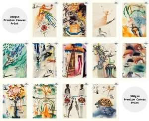 SALVADOR DALI Alice In Wonderland Rolled Canvas Prints FULL SET in size 18x26" - Picture 1 of 1