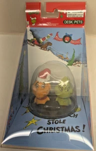 Dr. Seuss NEW The GRINCH Desk Pets - Grinch & Santa Max in Desk Pet Dome - Picture 1 of 4