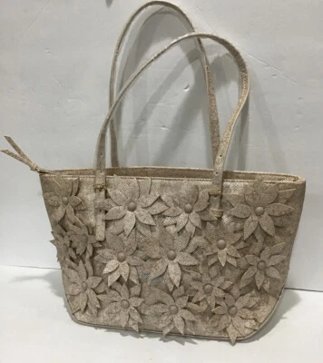 Bolso de Mano Sondra Roberts Cuadrado Tostado Floral Flor Cuero Vegano Moda Foto 1 de 4