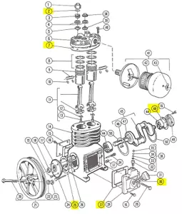 45875-004 Kit guarnizioni per Devilbiss / Devair modello 220 - Foto 1 di 1