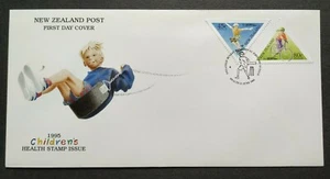 1995 New Zealand Children Health Sports Games Skateboard Cycling 2v Stamps FDC - Picture 1 of 3