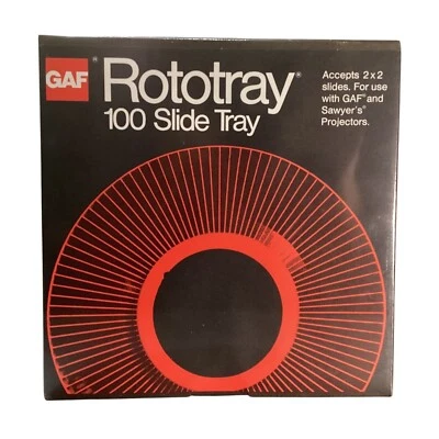 GAF & Sawyer's Projectors Rototray 2X2 100 Slide Tray New Sealed Box - Image 1 of 3