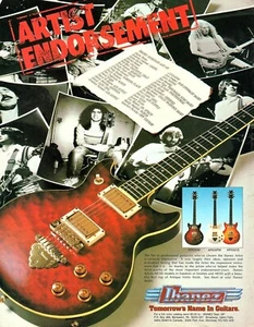 vtg 80s IBANEZ ARTIST SERIES MAGAZINE PRINT AD Electric Guitar AR100 AR105 Pinup - Picture 1 of 1