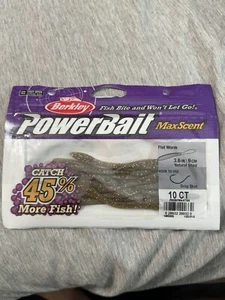 Berkley PowerBait Maxscent Flat Worm 4.25" Natural Shad - Picture 1 of 2