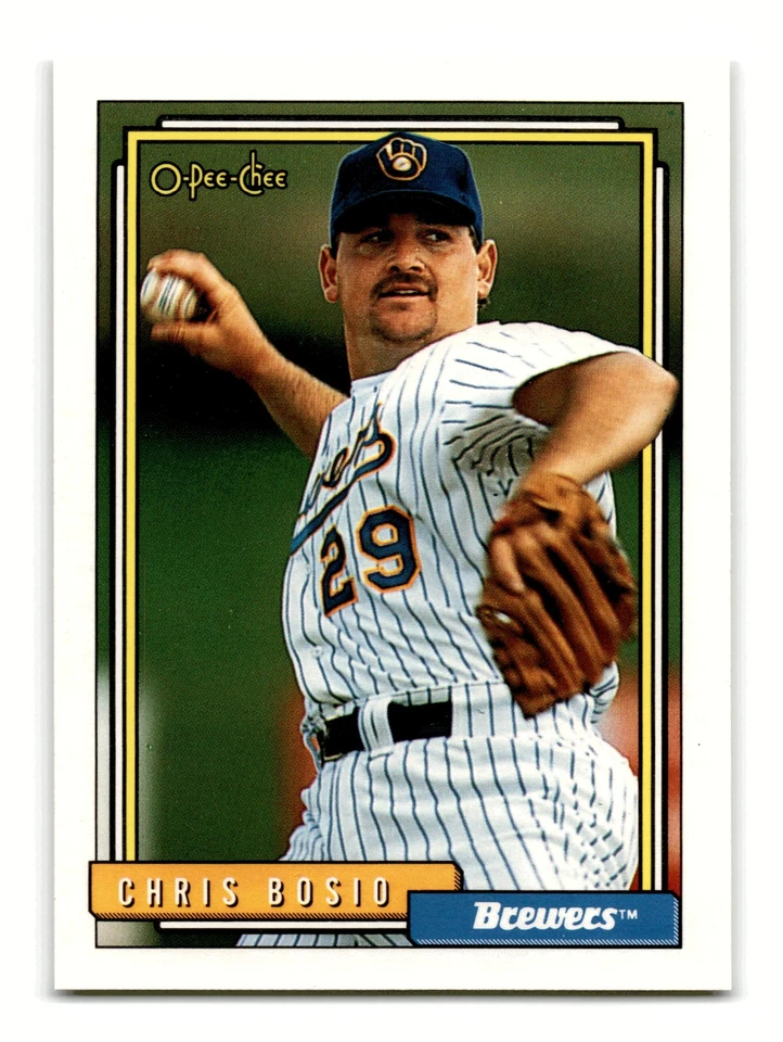 Chris Bosio 1992 O-Pee-Chee #638 Milwaukee Brewers Centered Mint to Gem - Image 1 of 2