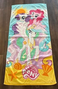 My Little Pony Beach Pool Towel 27" X 52.5" Pinkie Pie Rarity Princess Celestia - Picture 1 of 6