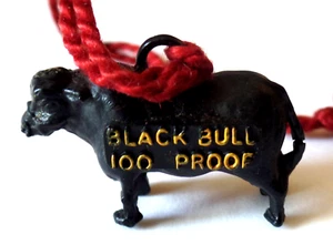 Vintage WILLSHER'S BLACK BULL 100 PROOF Alcohol Premium Bottle Charm - Picture 1 of 5