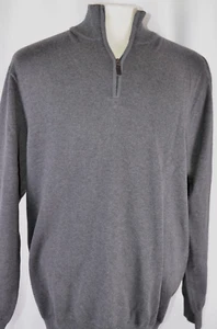 Jos. A. Bank Traveler Men's Pullover 1/2 Zip Sweater Sz NWT XXL Pima Cotton Gray - Picture 1 of 12