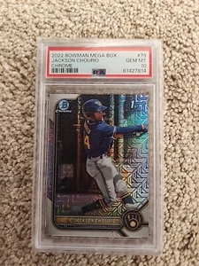 2022 Bowman Chrome 1st Mega Box Jackson Chourio Mojo #79 PSA 10 Gem Mint - Picture 1 of 3