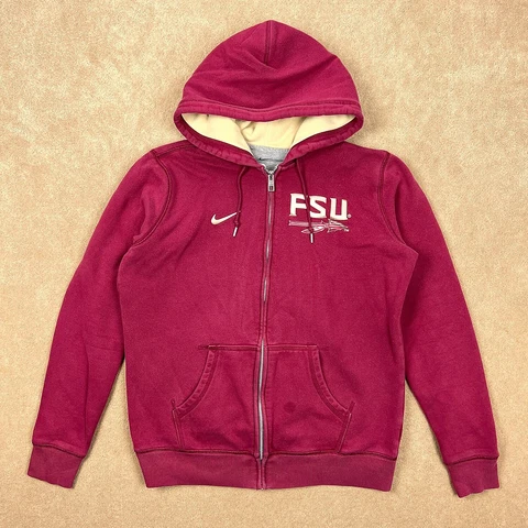 Nike Florida State University Jacket Womens X-Large Red Full Zip Hooded Pockets Cover
