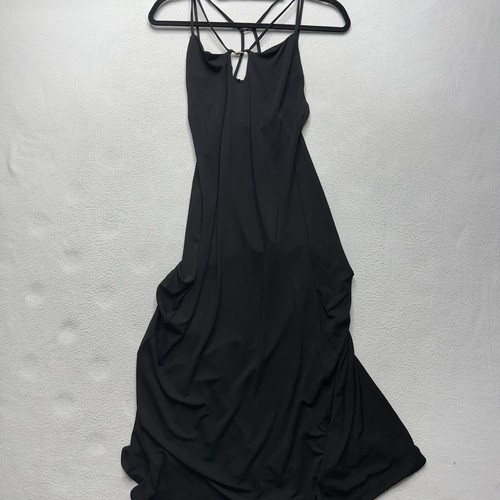 ✨MICHAEL KORS Abito Midi Ritaglio Jersey Opaco Oro Mono MF381PN7AW Small Nuovo con etichette