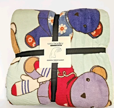 Vera Bradley  Throw Blanket - Toasty Teddies - 50" x 80" -Sealed - Image 1 of 4