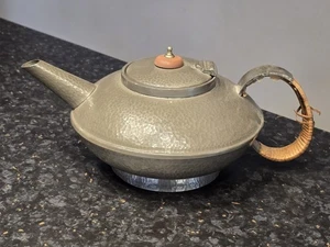 Antike Zinn Daniel & Arter - gedrungene Teekanne gehämmert Zinn - Bild 1 von 6