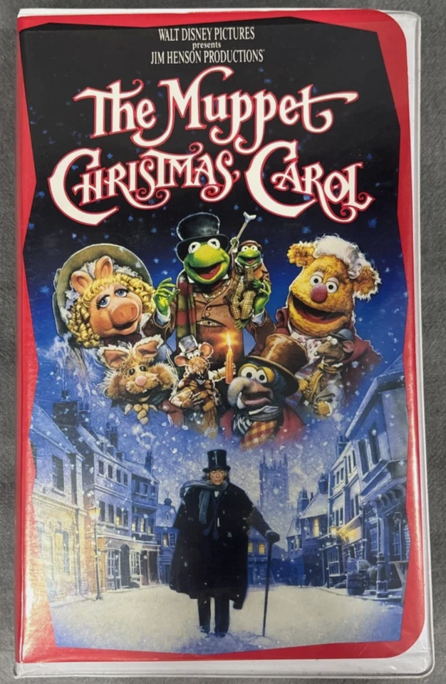Винтажные видеокассеты 1993 THE MUPPET CHRISTMAS CAROL ~ Джим Хенсон ~ раскладушка Walt Disney - Изображение 1 из 1