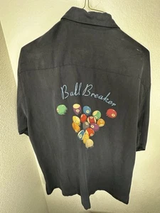 Tori Richard Hemd Herren XL schwarz Ballbrecher Pool Billard Seide RAR RARITÄT SCHÖN - Bild 1 von 3