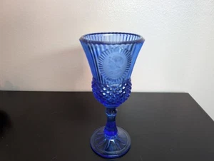 Copa de vidrio azul cobalto vintage AVON Fostoria Martha Washington - Imagen 1 de 14
