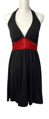 XOXO женщин красный черный официальный атласное платье размер M с бретелью через шею коктейльное платье - Изображение 1 из 4