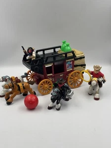 Fisher Price Great Adventures Cannonball Stage Coach Wild West Cowboys/Bandits - Picture 1 of 24