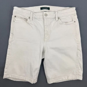 Lauren Ralph Lauren Damen 8,5" weiße Denim Bermudashorts – Größe 8 - Bild 1 von 8