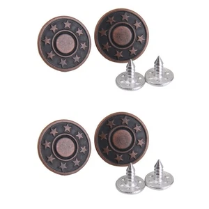 100 Sätze 17mm No-SEW-Stern-Muster-Tack-Snap-Jeans-Knöpfe mit Schraube (rotes - Bild 1 von 10