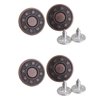  100 Sätze 17mm No-SEW-Stern-Muster-Tack-Snap-Jeans-Knöpfe mit Schraube (rotes - Bild 1 von 4
