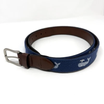 Cinto masculino Tommy Bahama de couro com padrão de baleia tamanho XL 42-44 - Imagem 1 de 4