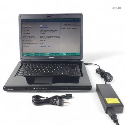 Toshiba Satellite L300 15.4" Laptop Pentium Dual T3400 3GB 500GB HDD Boots/Bios - Image 1 of 4