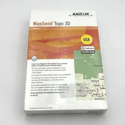 Magellan MapSend Topo 3D Software, 980611-09 Usa Version 1 Brand NEW 2005 - Image 1 of 4