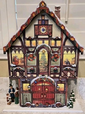 Costco Wooden Advent Calendar Santa Victorian Chalet House 24 Doors 23” Tall  - Image 1 of 4