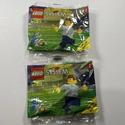 Lote de 2 minifiguras de jugador de fútbol LEGO System 3318 edición limitada leer detalles Foto 1 de 4