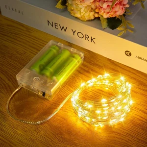 Lichterkette batteriebetrieben, 2er Pack 33FT 100 LEDs Mini batteriebetriebene Schnur - Bild 1 von 3